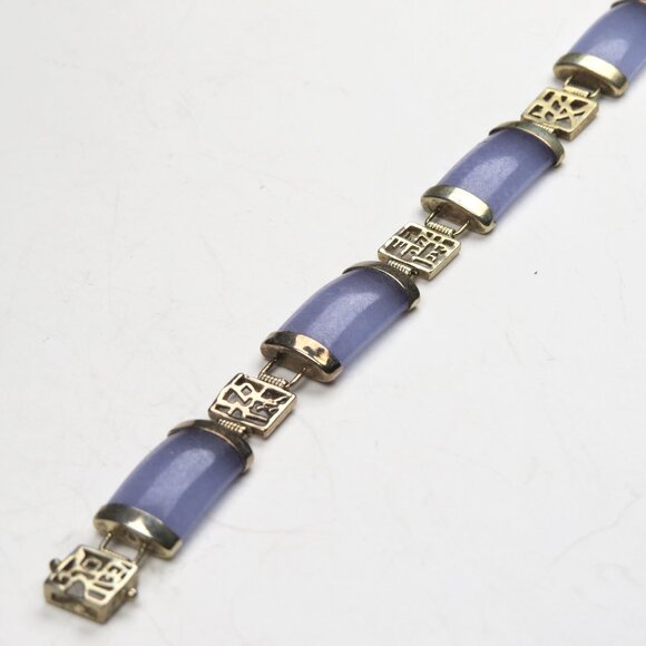 14k Gold Purple Jade Bracelet - Picture 1 of 3